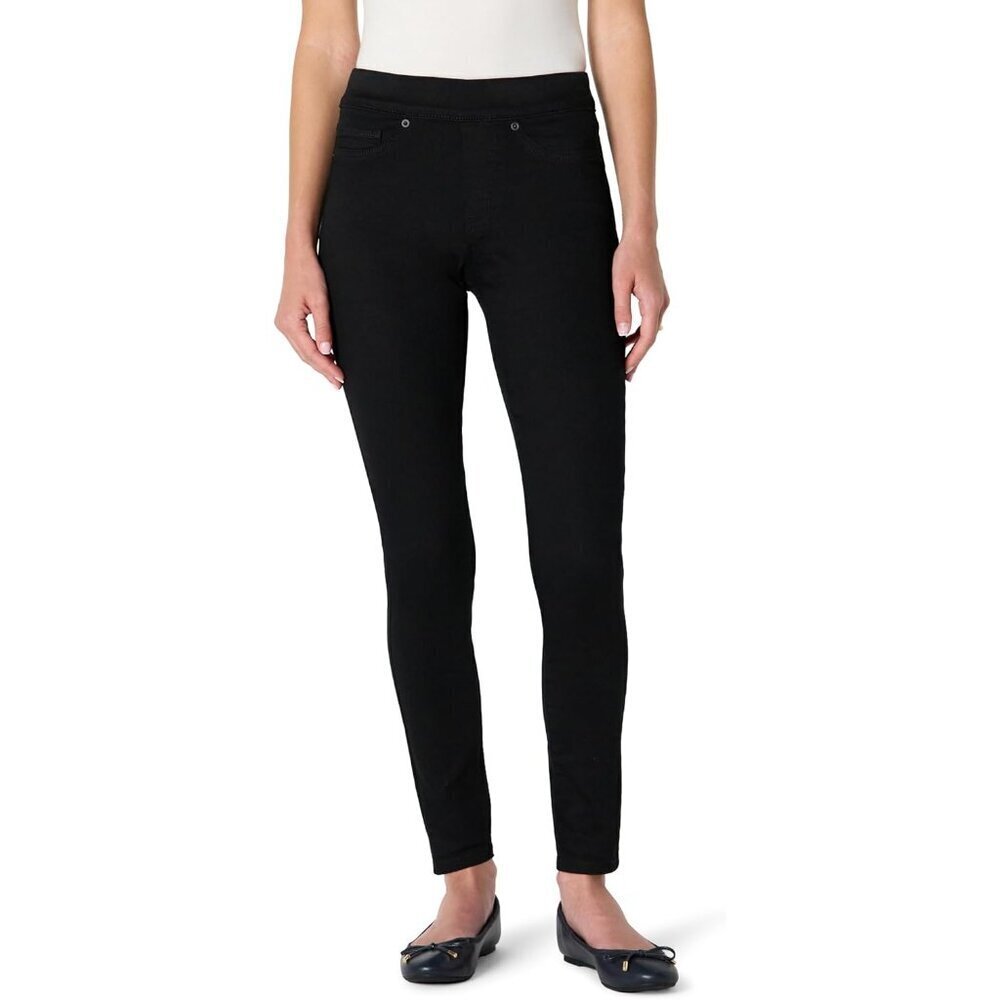 Women’s Stretch Denim Jeggings Mid-Rise Pull-On Travel Friendly Black 16